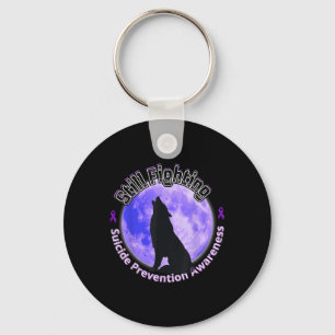 Still Fighting Suicide Prevention Awareness Wolf  Keychain