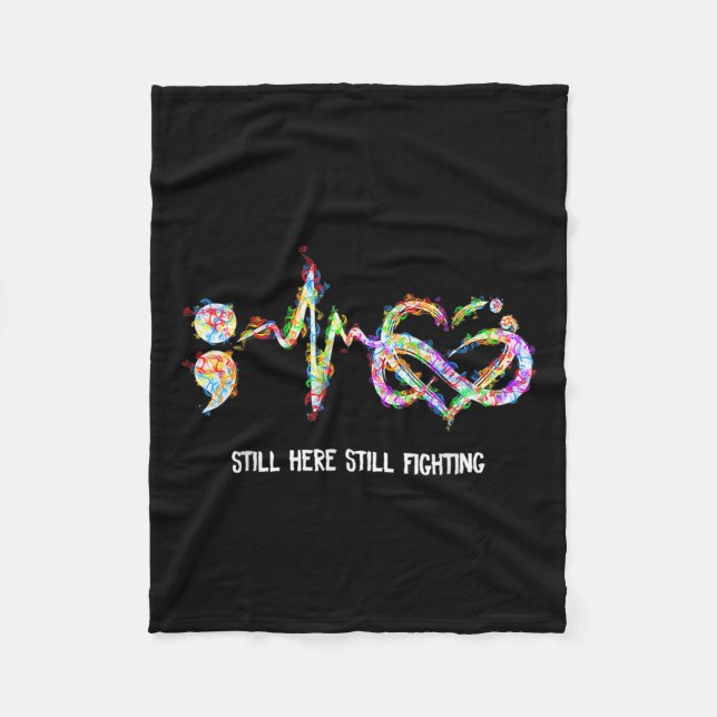 Still Here Still Fighting Suicide Prevention Aware Fleece Blanket (Front)