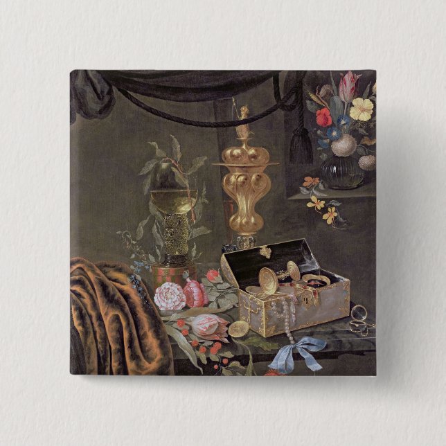 Still Life 2 Inch Square Button (Front)