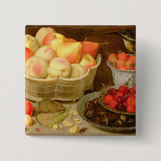Still life 2 inch square button (Front)