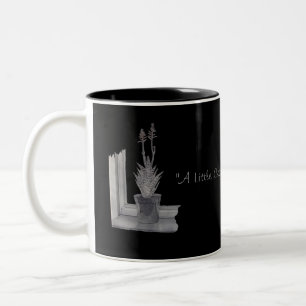 Still life aloe vera pot plant drawing realist art Two-Tone coffee mug