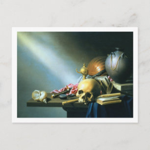 Still Life: An Allegory of the Vanities of Human L Postcard