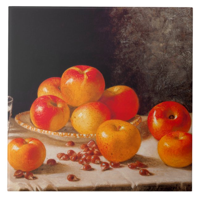 Still Life, Apples and Chestnuts Tile (Front)