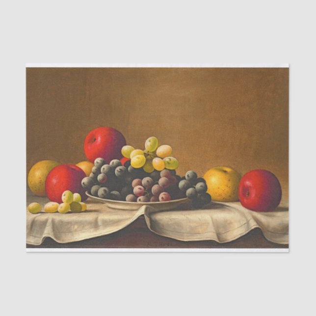 Still Life, Apples, Grapes, Fruit Decoupage Tissue Paper (Front)