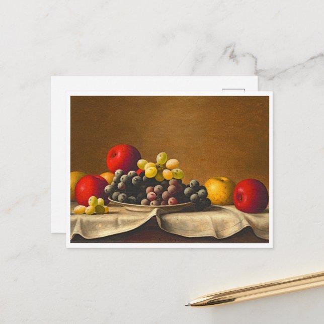Still Life, Apples, Grapes, Fruit  Postcard (Front/Back In Situ)
