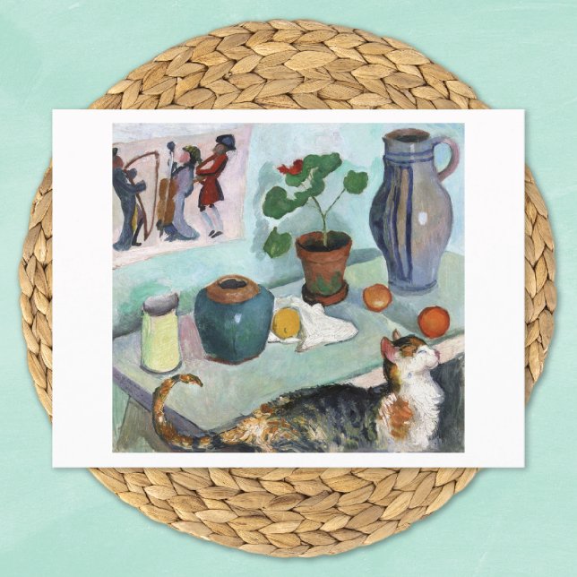 Still Life avec Cat August Macke Carte postale (Créateur téléchargé)