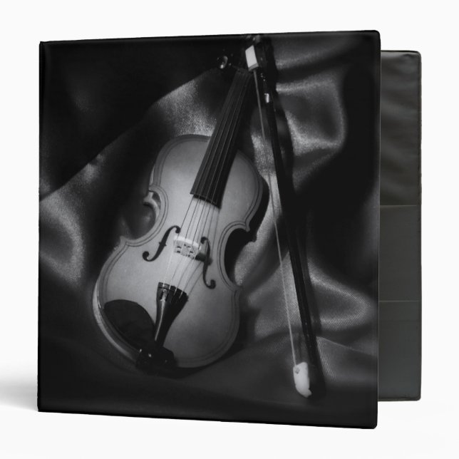 Still-life b&W image of a violin Binder (Front/Inside)