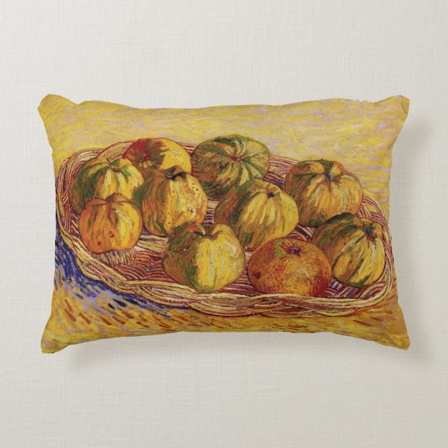 Still Life, Basket of Apples by Vincent van Gogh Accent Pillow (Front)