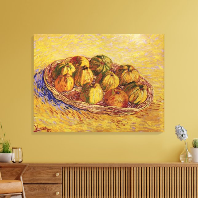 Still Life, Basket of Apples by Vincent van Gogh Canvas Print (Insitu(LivingRoom))