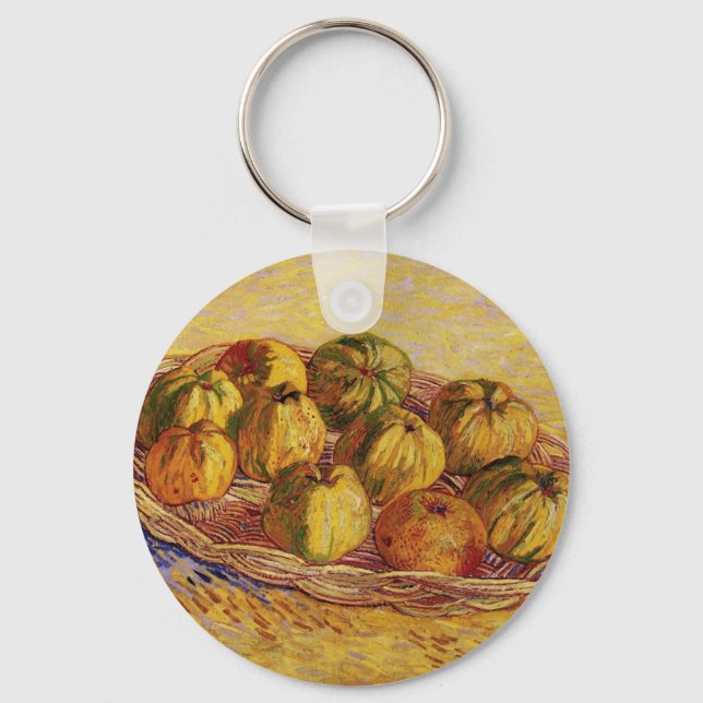 Still Life, Basket of Apples by Vincent van Gogh Keychain (Front)