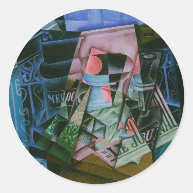 Still Life Before an Open Window by Juan Gris Classic Round Sticker (Front)