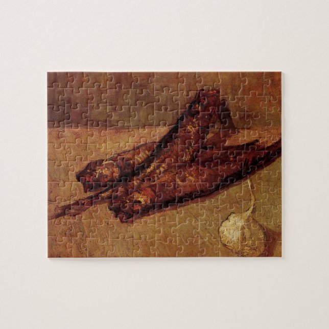 Still Life Bloaters and Garlic by Vincent van Gogh Jigsaw Puzzle (Horizontal)