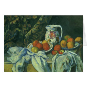 Still Life, Curtain and Pitcher by Paul Cezanne
