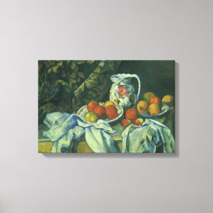Still Life, Curtain and Pitcher by Paul Cezanne Canvas Print