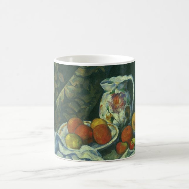 Still Life, Curtain and Pitcher by Paul Cezanne Coffee Mug (Center)