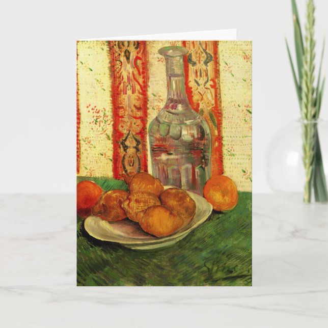 Still Life Decanter and Lemons by Vincent van Gogh Card (Front)
