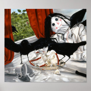 "Still Life Disrupted by Crows" by Cegavske Poster