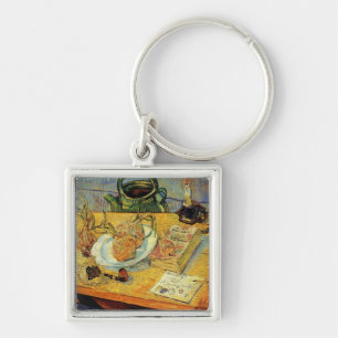 Still Life Drawing Board, Pipe, Onions and Sealing Keychain