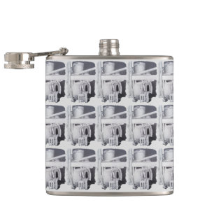 still life drawing of garden tools for gardeners hip flask