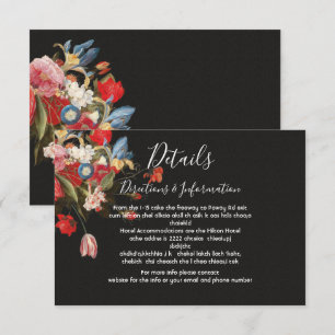 Still Life Floral Wedding Details and info card