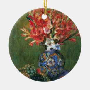 Still Life Flowers and Fruit by Pierre Renoir Ceramic Ornament