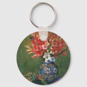 Still Life Flowers and Fruit by Pierre Renoir Keychain