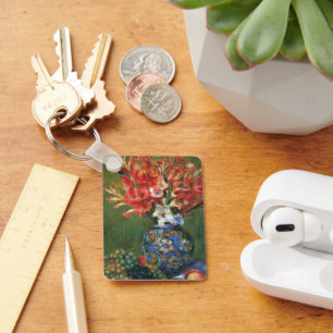 Still Life Flowers and Fruit by Pierre Renoir Keychain