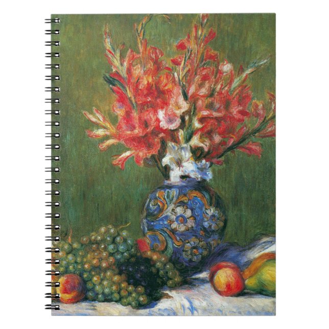 Still Life Flowers and Fruit by Pierre Renoir Notebook (Front)