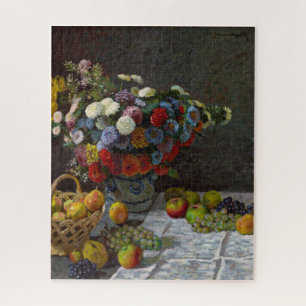 Still Life flowers and fruit Claude Monet 1869 Jigsaw Puzzle