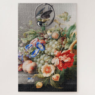 Still Life Flowers and Fruits Classical Art Jigsaw Puzzle