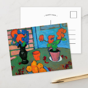 Still Life Flowers and Oranges   von Jawlensky Postcard
