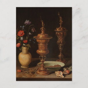 Still Life Flowers, Gilt Goblet by Clara Peeters P Postcard