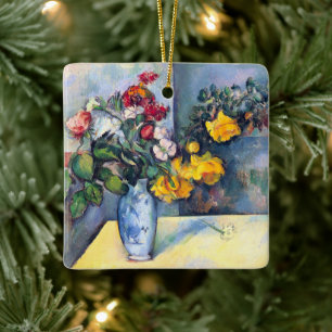Still Life Flowers in a Vase By Paul Cezanne Ceramic Ornament