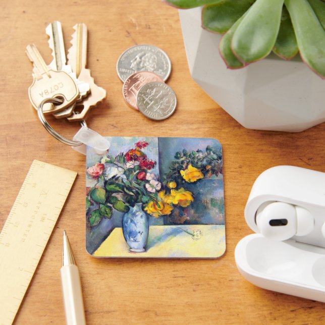 Still Life Flowers in a Vase By Paul Cezanne Keychain (Desk)