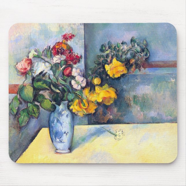 Still Life Flowers in a Vase By Paul Cezanne Mouse Pad (Front)