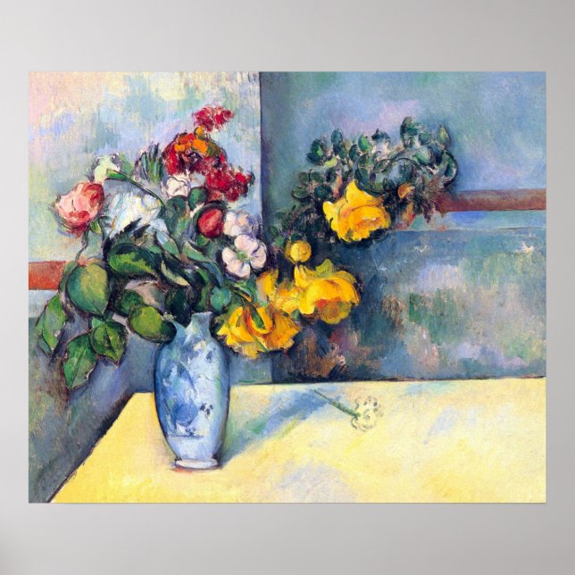 Still Life Flowers in a Vase By Paul Cezanne Poster (Front)