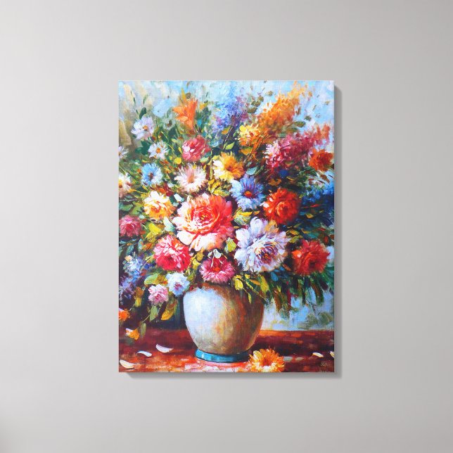 Still Life Flowers In Vase Canvas Print (Front)