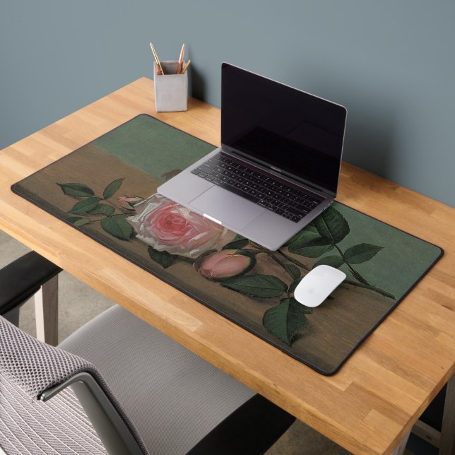 Still Life Flowers on a Ledge by Otto Ottesen Desk Mat (Office 2)