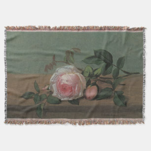 Still Life Flowers on a Ledge by Otto Ottesen Throw Blanket