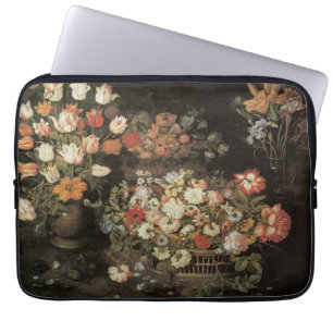 Still Life Flowers, Vintage Floral Baroque Laptop Sleeve