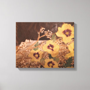 Still Life ,Flowers within a Log SARR Canvas Print