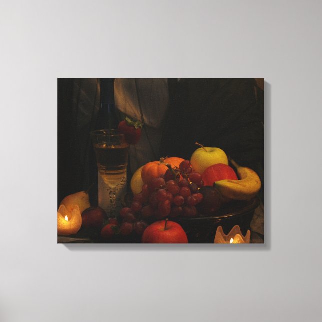 Still Life /Fruit And Wine Canvas Print (Front)