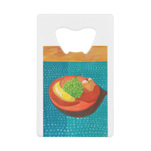 Still Life- Fruit on the Plate Credit Card Bottle Opener