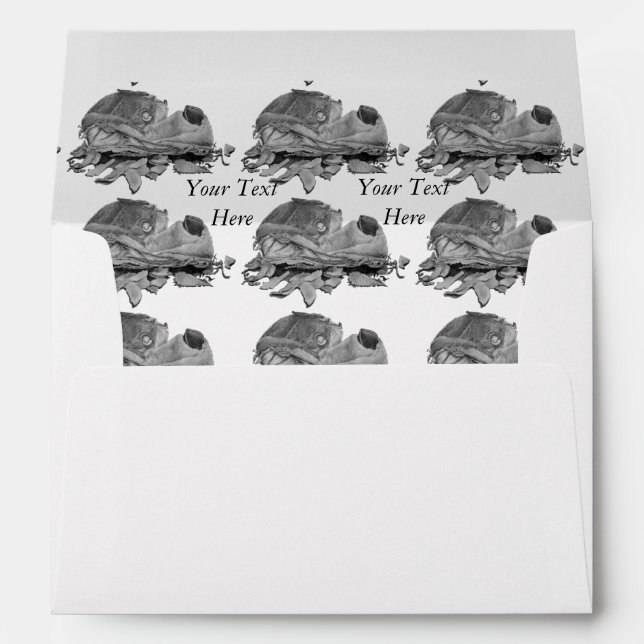 still life fun picture of slippers shredded by dog envelope (Back (Bottom))