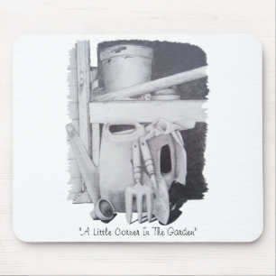 Still life garden drawing monochrome original art mouse pad