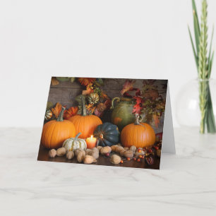 Still Life Harvest Decoration For Thanksgiving Holiday Card
