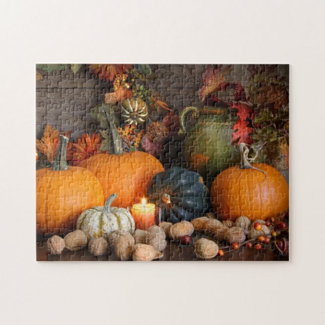 Still Life Harvest  Decoration For Thanksgiving Jigsaw Puzzle (Horizontal)