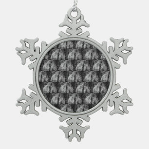 still life home snowflake pewter christmas ornament