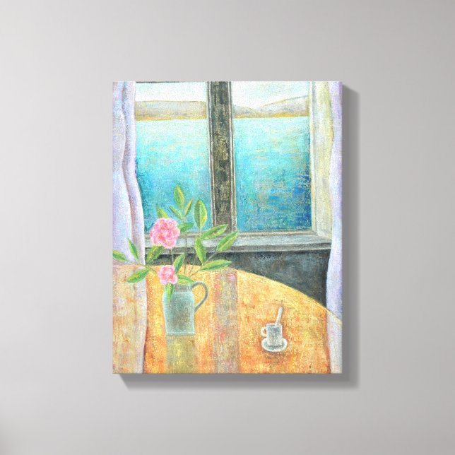 Still Life in Window with Camellia 2012 Canvas Print (Front)