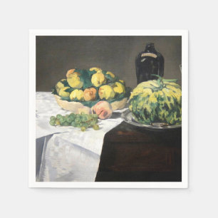 Still Life Lemon Peaches by Manet Impressionist Napkin